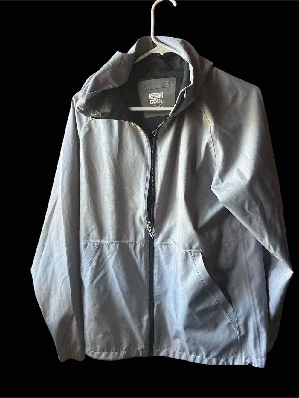 32 Degrees Light Gray Hooded Windbreaker Jacket